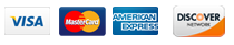 forms of payment Visa/ Masterard/ American Express/ Discover Network