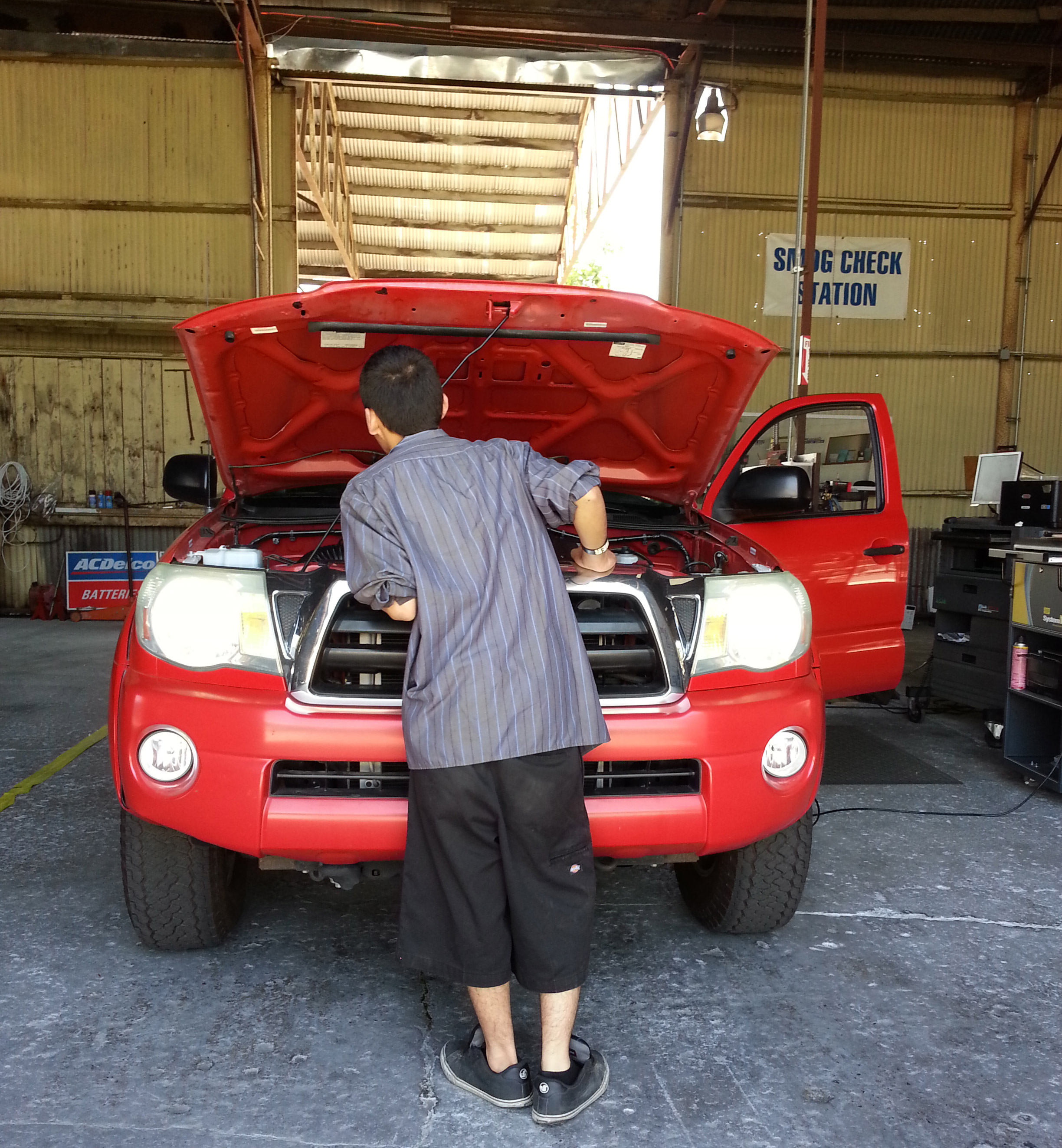 Red Car Serviced by proffesional mechanic